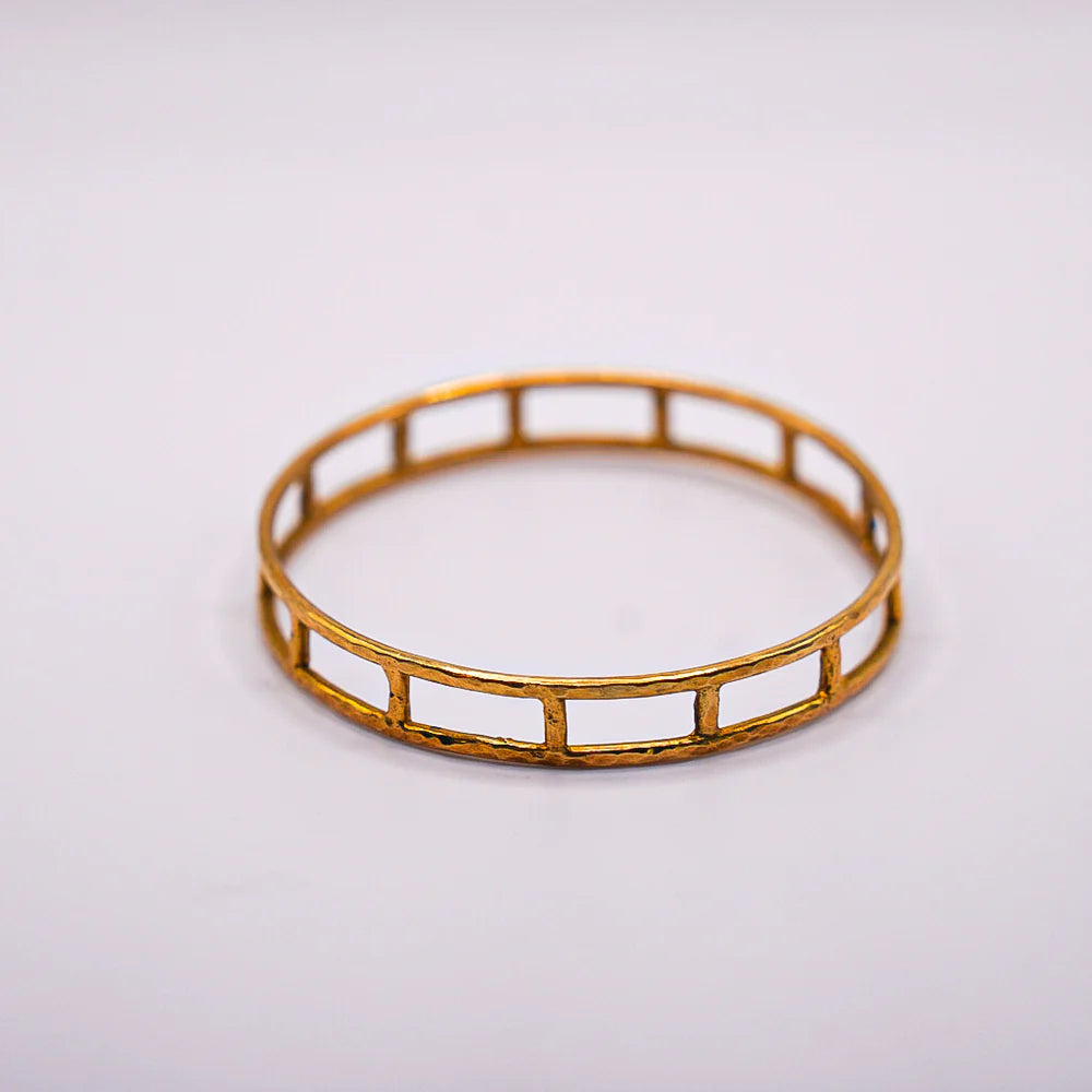 Cage Brass Bangle