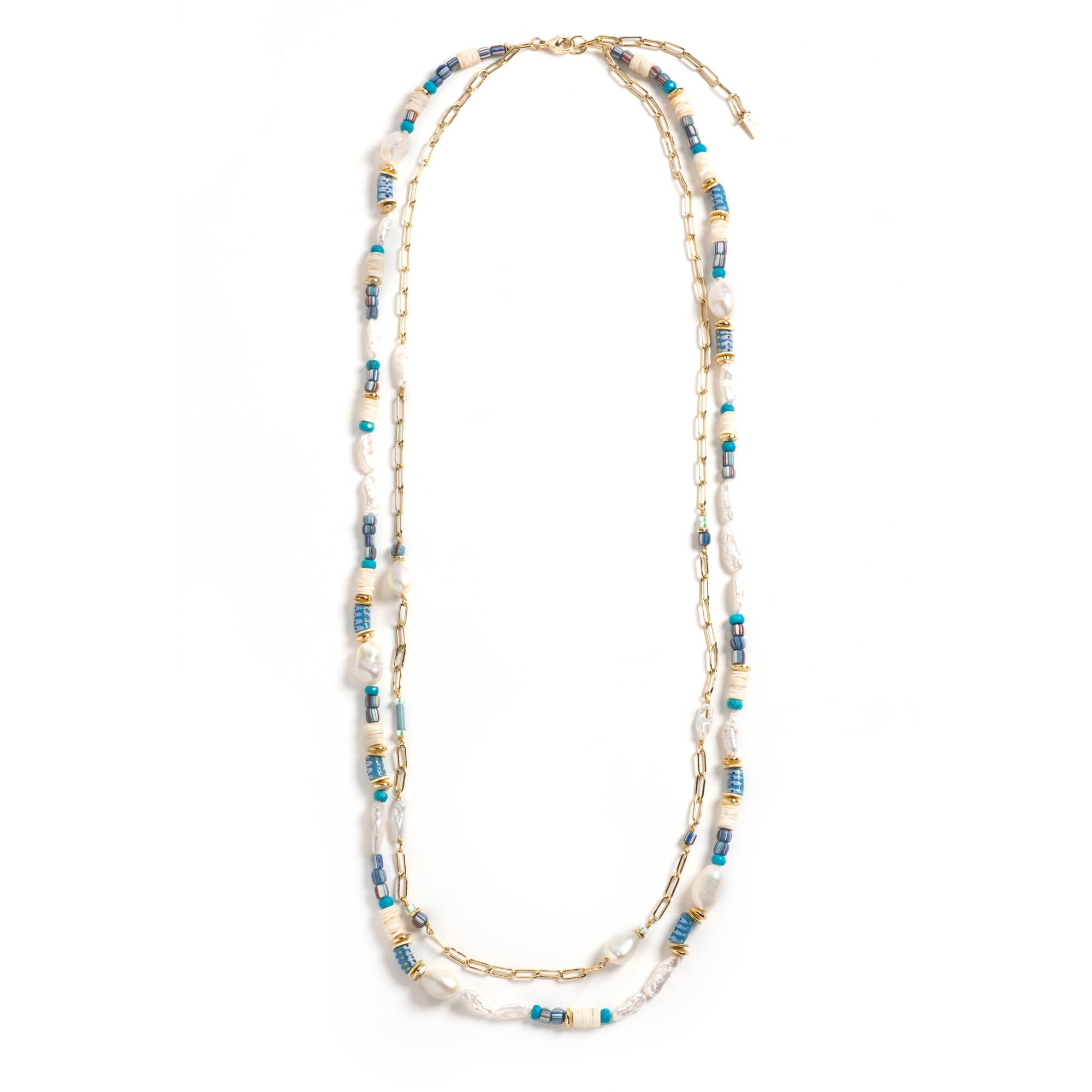 Indigo Beaded Statement Necklace