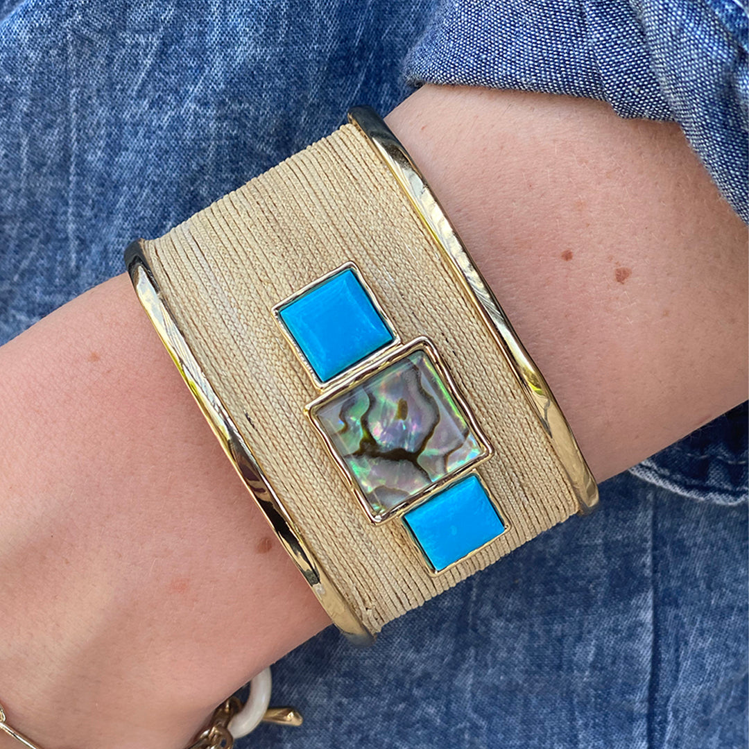 Acacia Abalone Cuff Bracelet