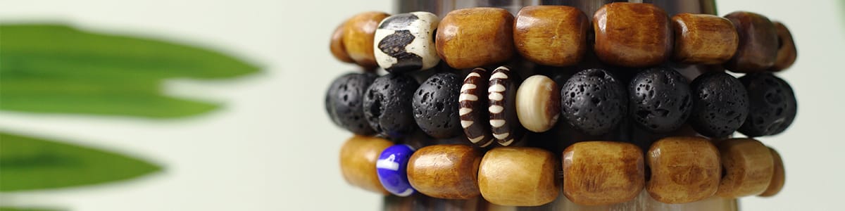 stack of beaded bracelets