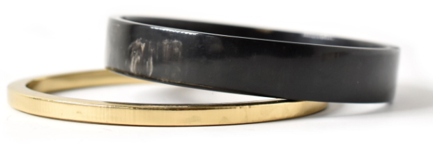 BLACK HORN & METAL BANGLE SET
