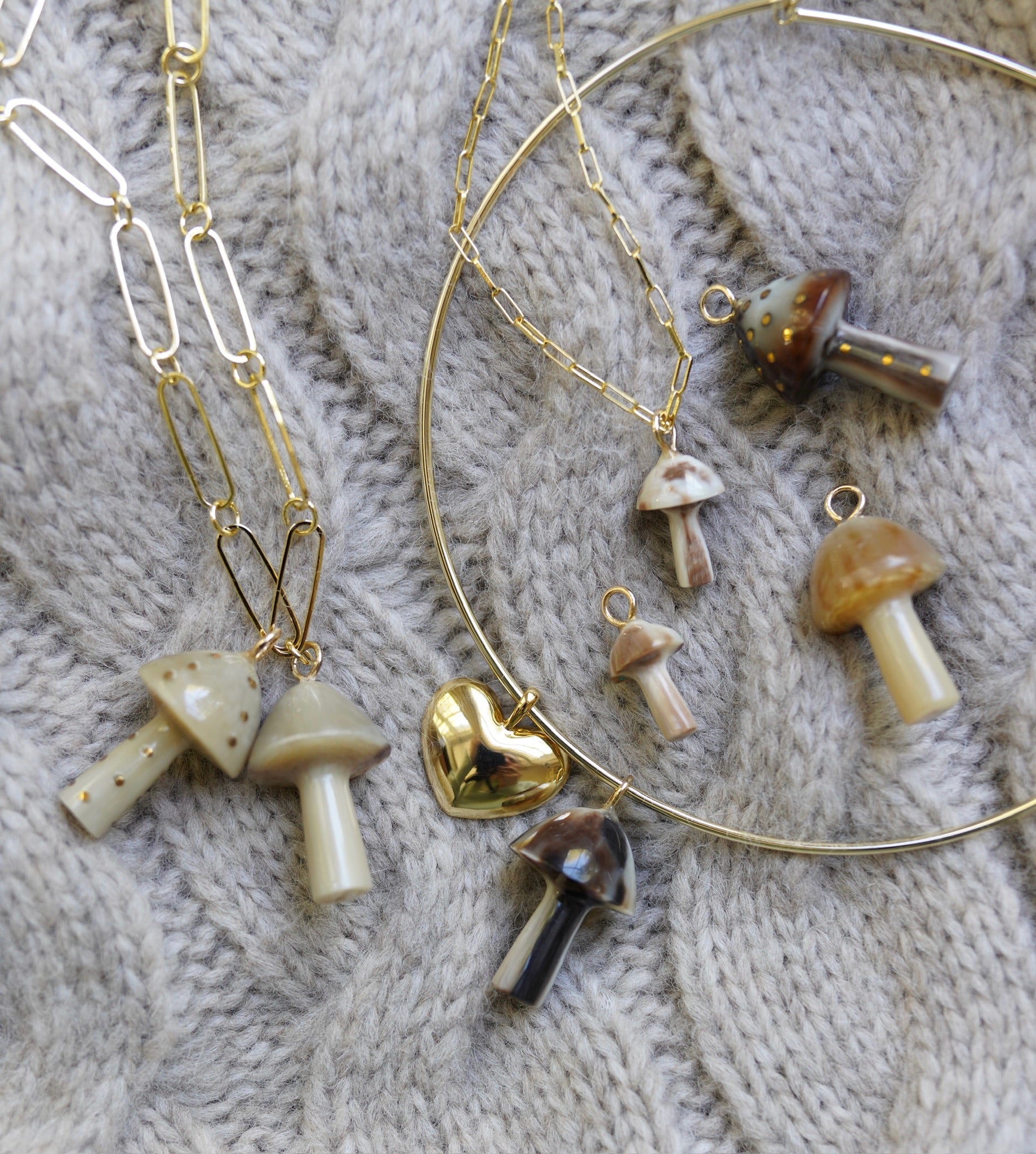 Mushroom Light Horn Charm