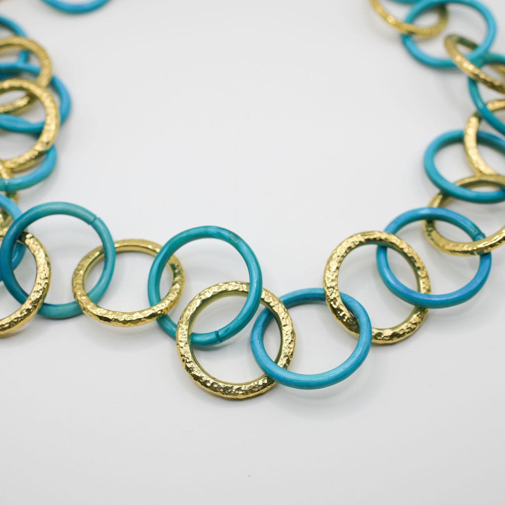 Mod Safari Link Necklace-Turquoise