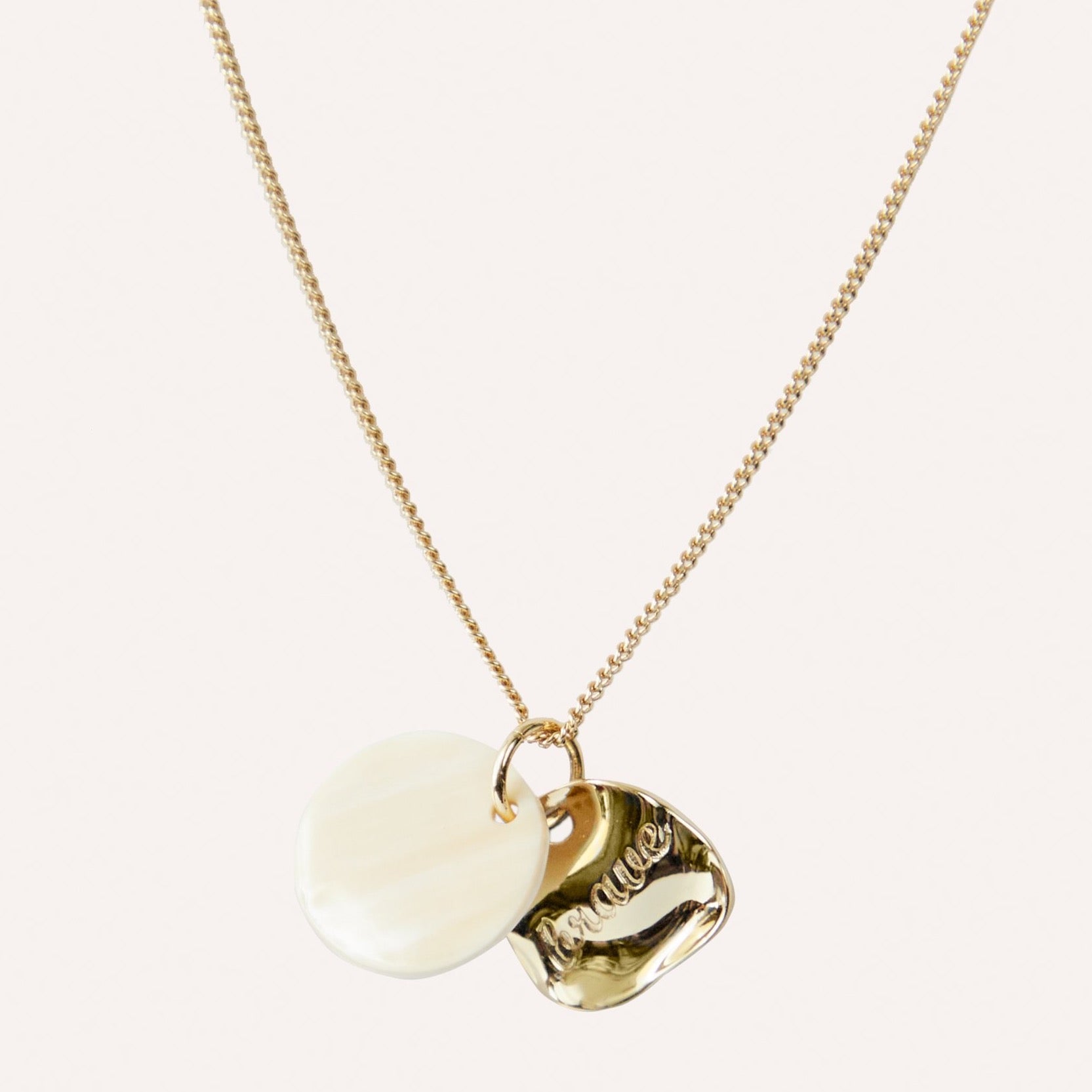 BRAVE Inspirational Gold Charm Necklace