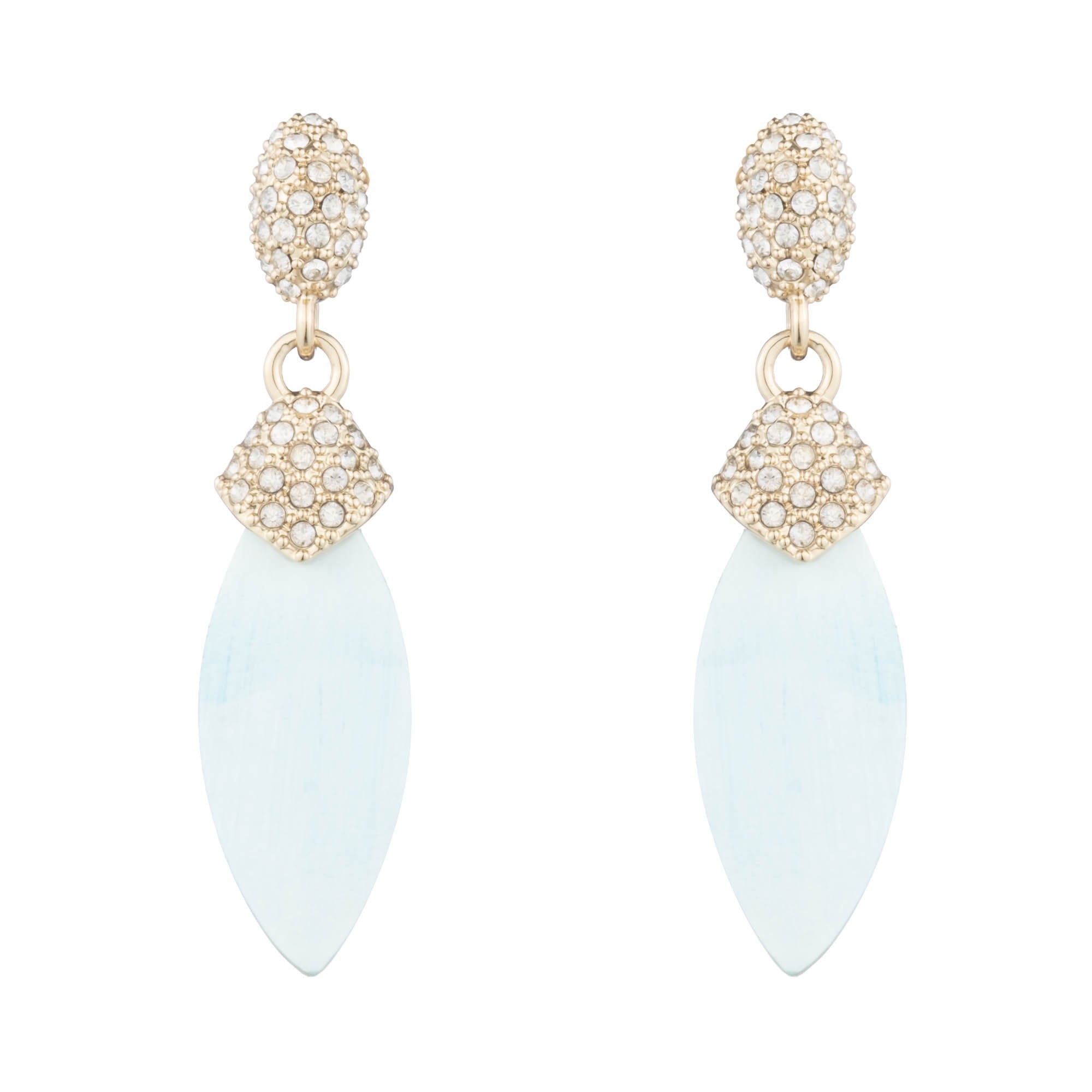 Tilia Horn & Crystal Drop Earrings