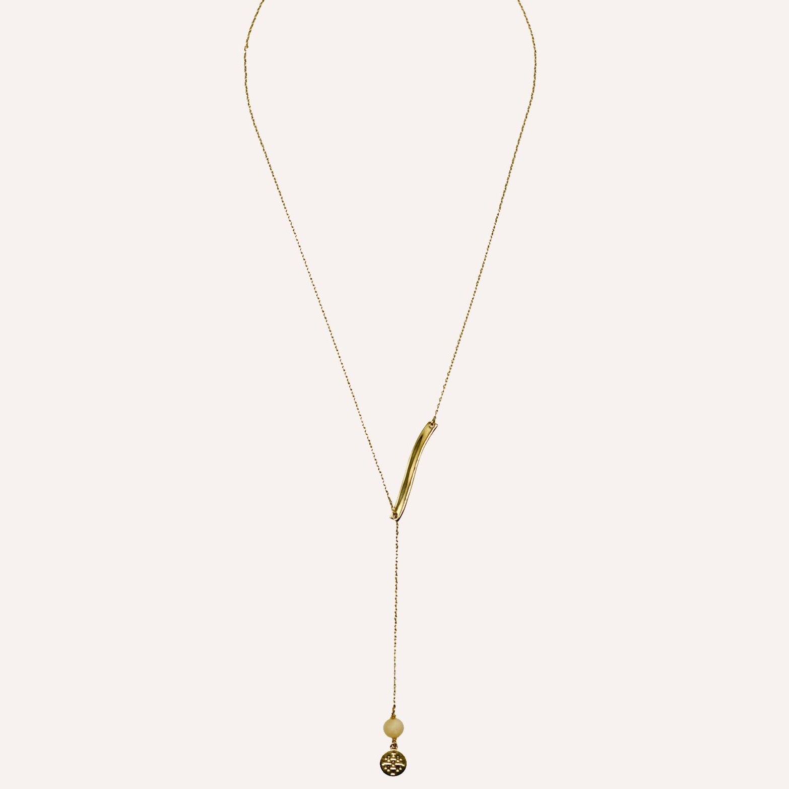 FEARLESS Inspirational Chain Lariat Necklace with Horn